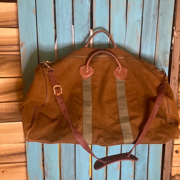L.L. Bean Bags Vintage 96s1960s L L Bean Canvas And Leather Duffel